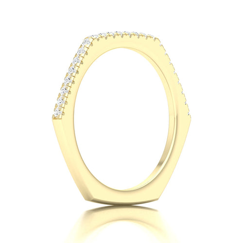 1/5 Ctw Geometric Hexagon Lab Grown Fashion Stackable Ring