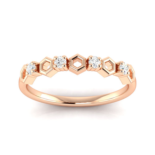 1/10 Ctw Hexagon Lab Grown Fashion Stackable Ring