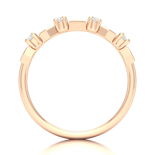 1/10 Ctw Hexagon Lab Grown Fashion Stackable Ring