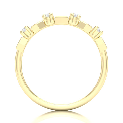 1/10 Ctw Hexagon Lab Grown Fashion Stackable Ring