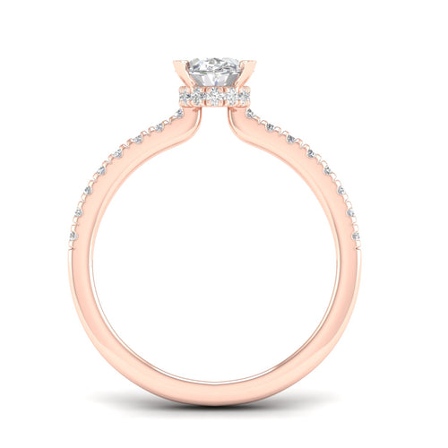 1 1/4 ctw Oval Classic Hidden Halo Lab Grown Ring