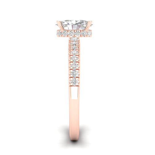 1 1/4 ctw Oval Classic Hidden Halo Lab Grown Ring