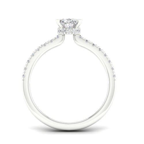1 1/4 ctw Oval Classic Hidden Halo Lab Grown Ring