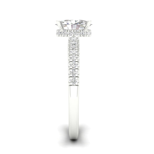 1 1/4 ctw Oval Classic Hidden Halo Lab Grown Ring