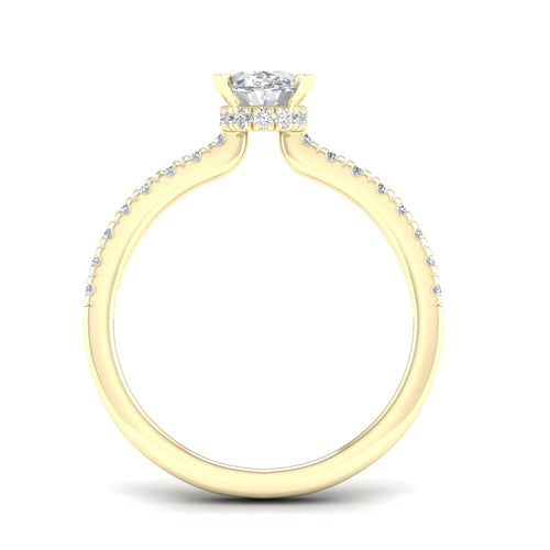 1 1/4 ctw Oval Classic Hidden Halo Lab Grown Ring