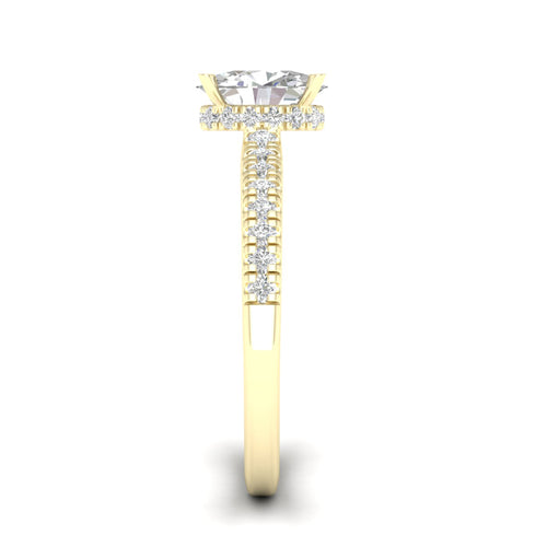 1 1/4 ctw Oval Classic Hidden Halo Lab Grown Ring