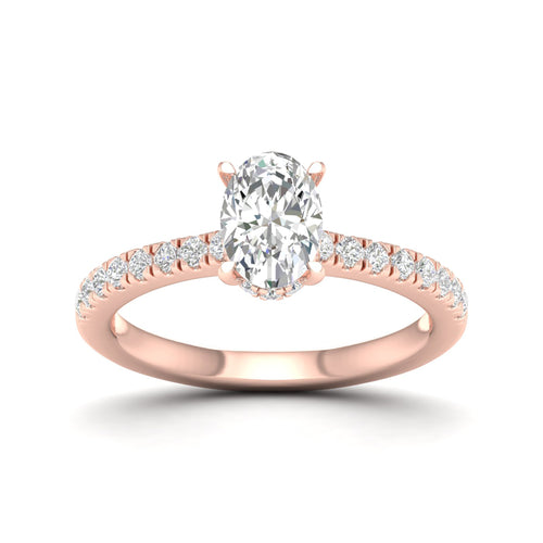 1 ctw Oval Classic Hidden Halo Lab Grown Ring