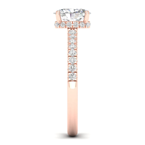 1 ctw Oval Classic Hidden Halo Lab Grown Ring