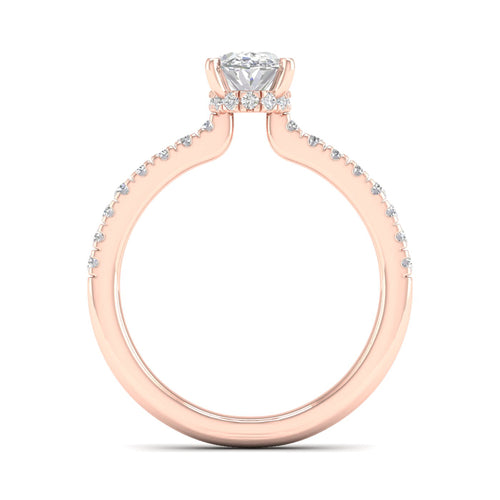 1 ctw Oval Classic Hidden Halo Lab Grown Ring