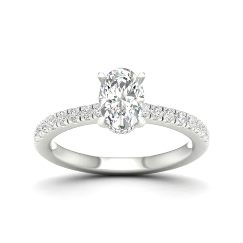 1 ctw Oval Classic Hidden Halo Lab Grown Ring