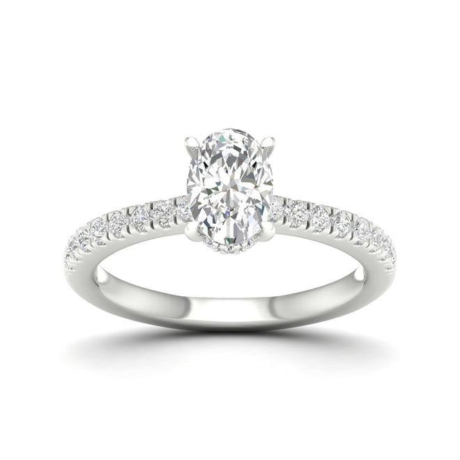 1 ctw Oval Classic Hidden Halo Ring