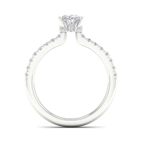 1 ctw Oval Classic Hidden Halo Lab Grown Ring