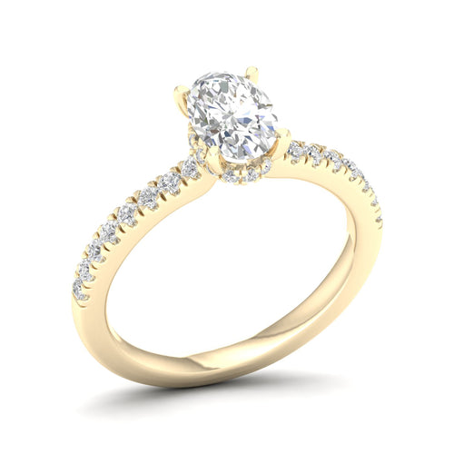 1 ctw Oval Classic Hidden Halo Lab Grown Ring