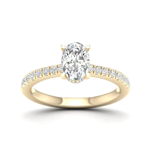1 ctw Oval Classic Hidden Halo Lab Grown Ring