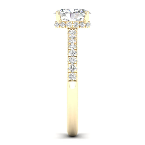 1 ctw Oval Classic Hidden Halo Lab Grown Ring