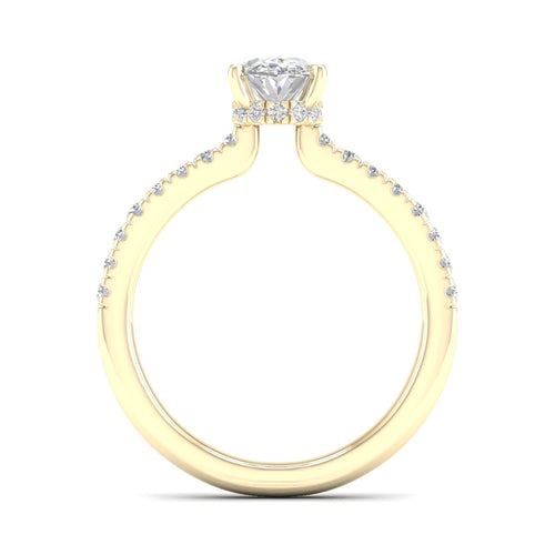 1 ctw Oval Classic Hidden Halo Lab Grown Ring