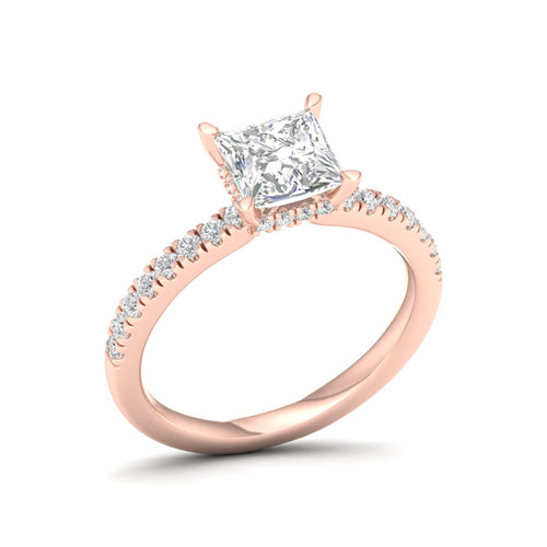 1 ctw Princess Classic Hidden Halo Lab Grown Ring
