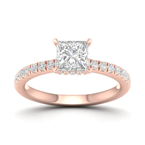 1 ctw Princess Classic Hidden Halo Lab Grown Ring