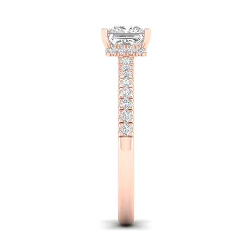 1 ctw Princess Classic Hidden Halo Lab Grown Ring