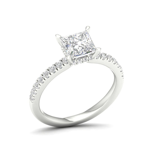 1 ctw Princess Classic Hidden Halo Lab Grown Ring