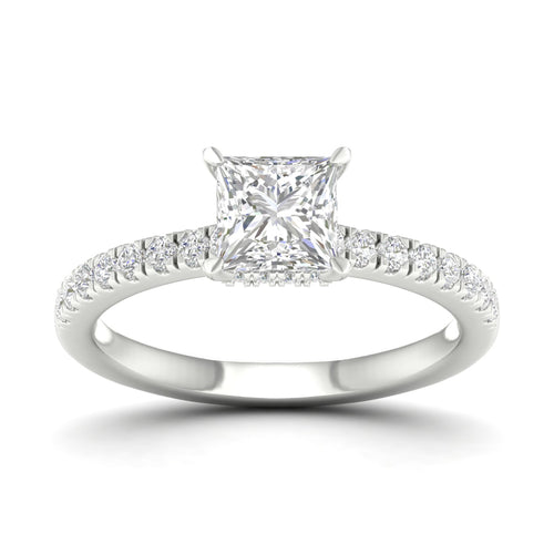 1 ctw Princess Classic Hidden Halo Lab Grown Ring