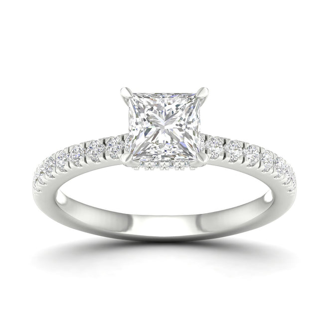 1 ctw Princess Classic Hidden Halo Ring