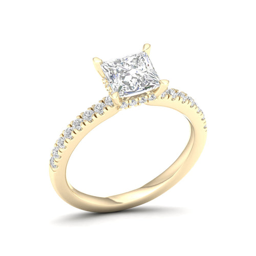 1 ctw Princess Classic Hidden Halo Lab Grown Ring