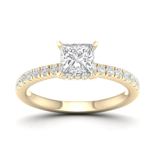 1 ctw Princess Classic Hidden Halo Lab Grown Ring