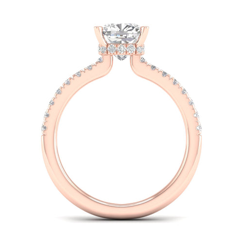 1 1/4 ctw Cushion Classic Hidden Halo Lab Grown Ring