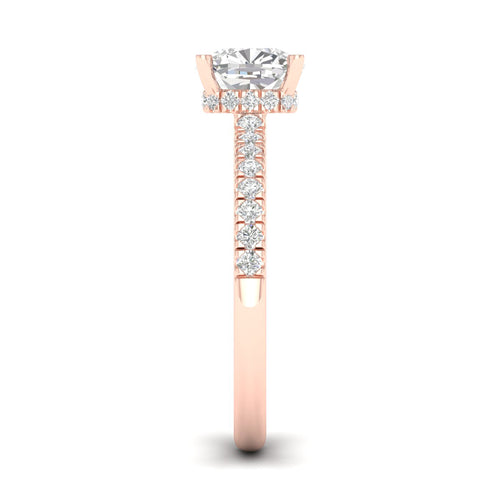 1 1/4 ctw Cushion Classic Hidden Halo Lab Grown Ring