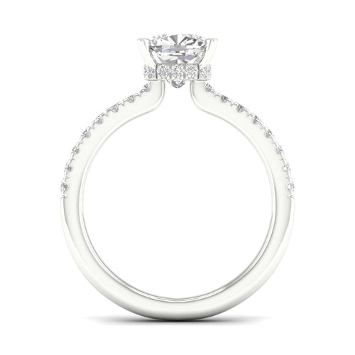 1 1/4 ctw Cushion Classic Hidden Halo Lab Grown Ring