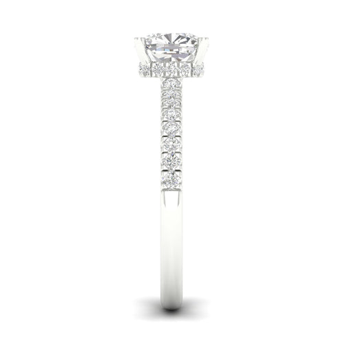 1 1/4 ctw Cushion Classic Hidden Halo Lab Grown Ring