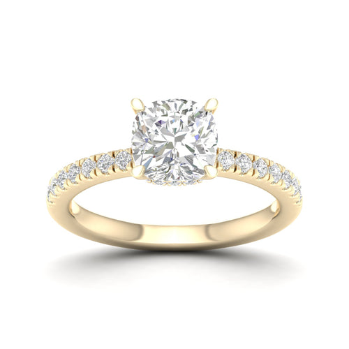 1 1/4 ctw Cushion Classic Hidden Halo Lab Grown Ring