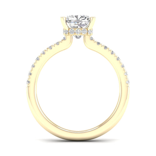 1 1/4 ctw Cushion Classic Hidden Halo Lab Grown Ring