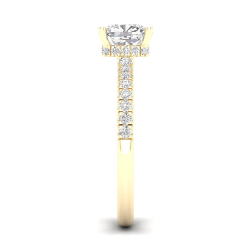 1 1/4 ctw Cushion Classic Hidden Halo Lab Grown Ring