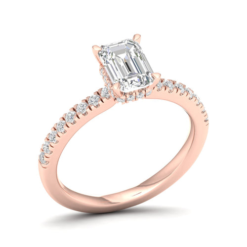1 ctw Radiant Classic Hidden Halo Lab Grown Ring