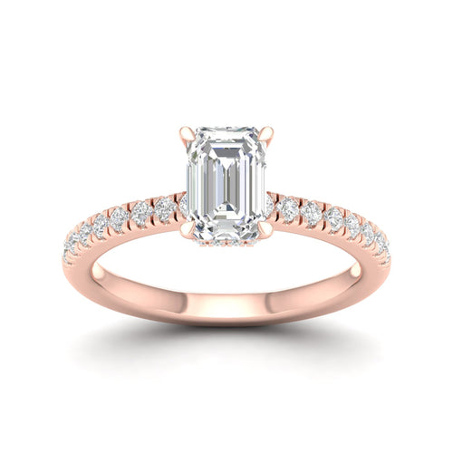 1 ctw Radiant Classic Hidden Halo Lab Grown Ring