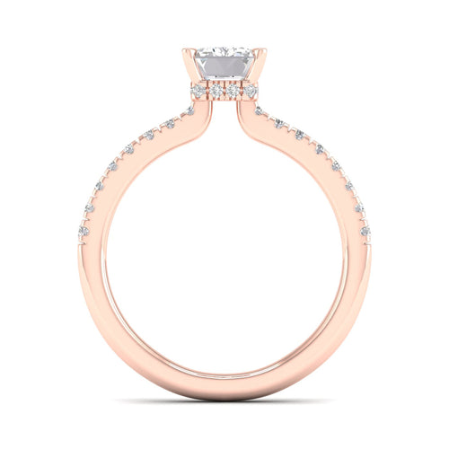 1 ctw Radiant Classic Hidden Halo Lab Grown Ring