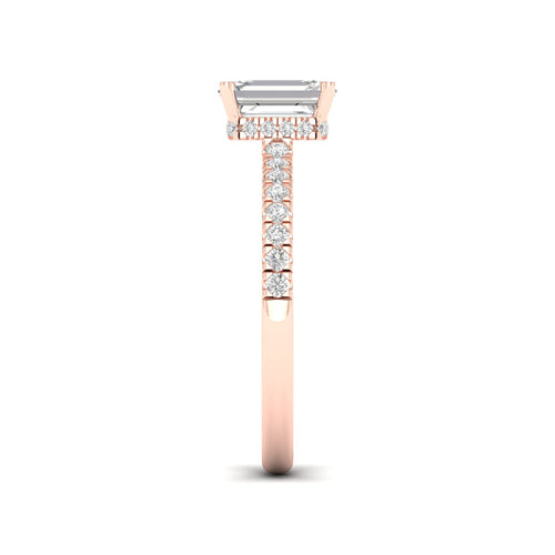 1 ctw Radiant Classic Hidden Halo Lab Grown Ring