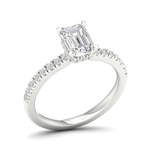 1 ctw Radiant Classic Hidden Halo Lab Grown Ring