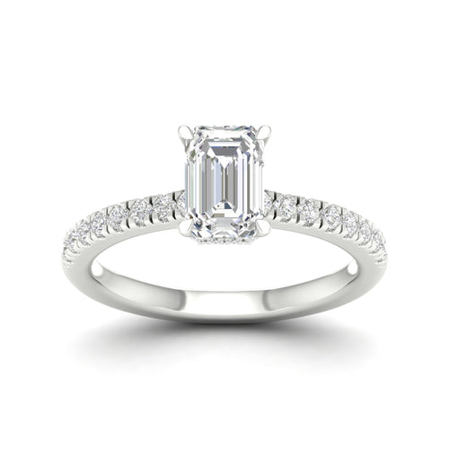 1 ctw Radiant Classic Hidden Halo Lab Grown Ring