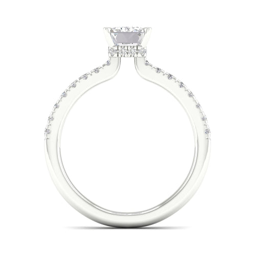 1 ctw Radiant Classic Hidden Halo Lab Grown Ring