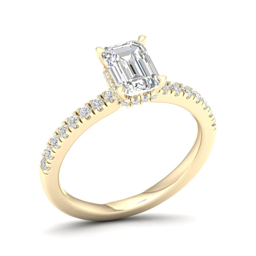 1 ctw Radiant Classic Hidden Halo Lab Grown Ring