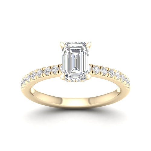1 ctw Radiant Classic Hidden Halo Lab Grown Ring