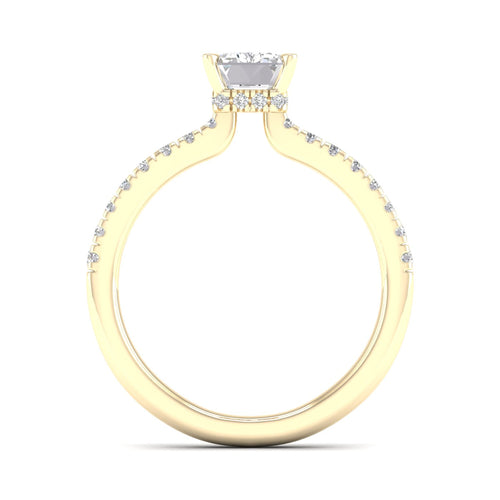 1 ctw Radiant Classic Hidden Halo Lab Grown Ring