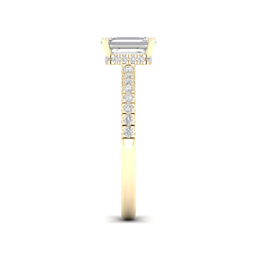 1 ctw Radiant Classic Hidden Halo Lab Grown Ring