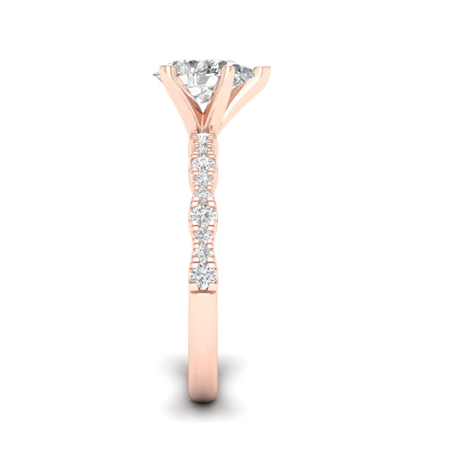 1 1/3 ctw Wavy Lab Grown Pear Centre Engagement Ring