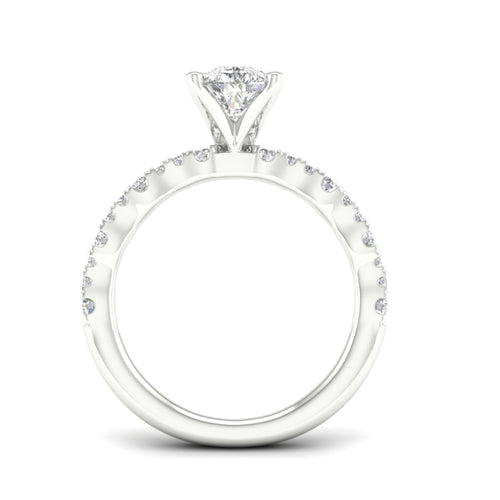 1 1/3 ctw Wavy Lab Grown Pear Centre Engagement Ring
