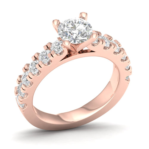2 1/2 ctw Classic Lab Grown Round Centre Engagement Ring