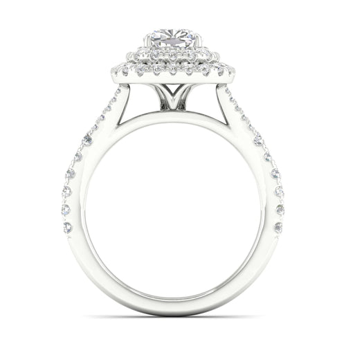 1 7/8 ctw Cushion Double Halo Classic Split Shank Lab Grown Ring
